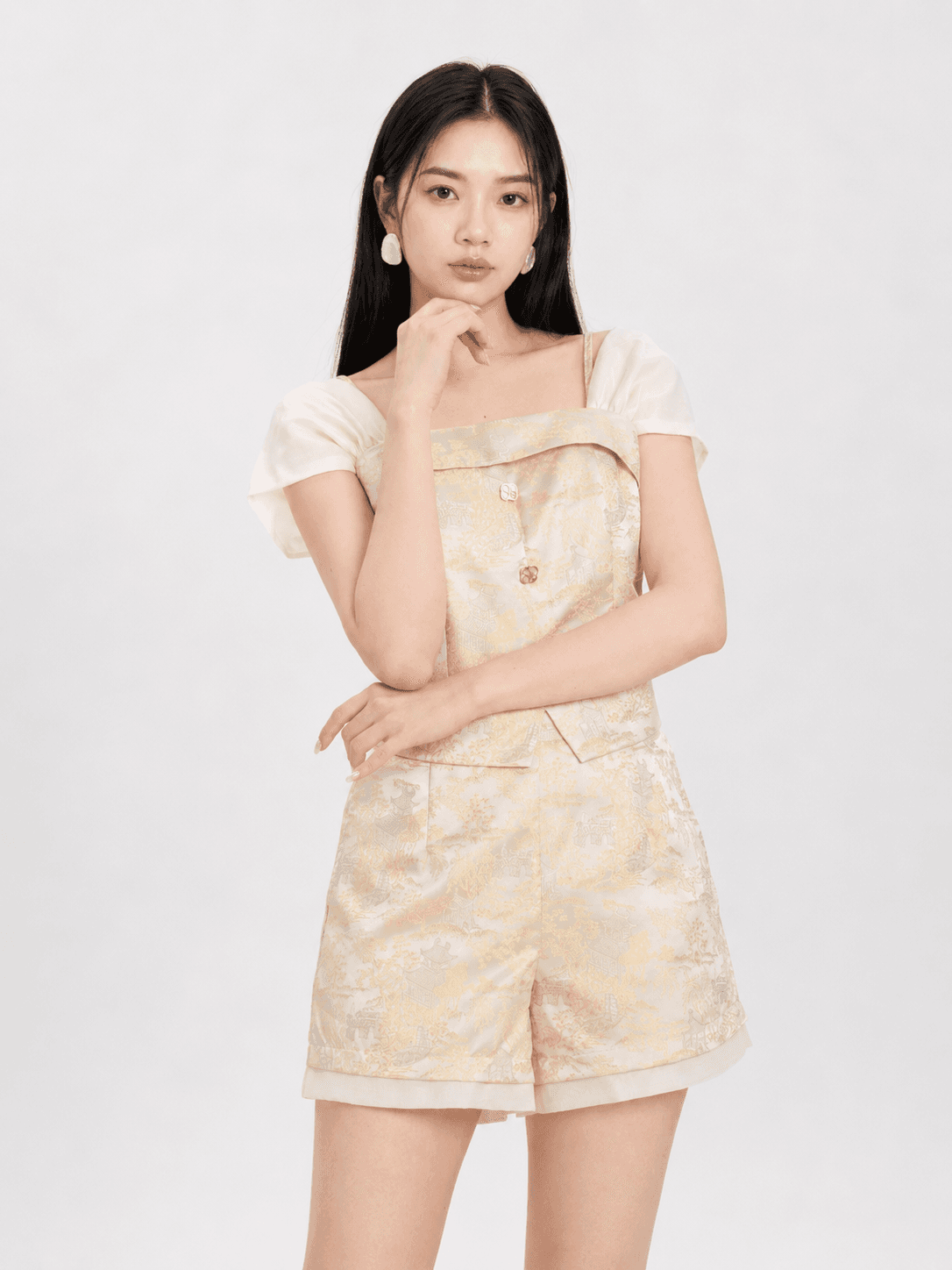 Orient Bloom – Drop-Shoulder Top ZBP5229