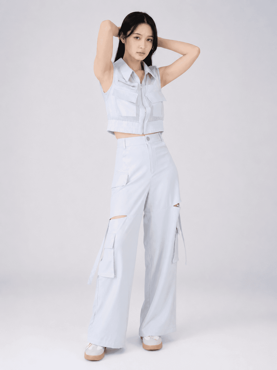 Aveline Patchwork Organza Top ZBP5111