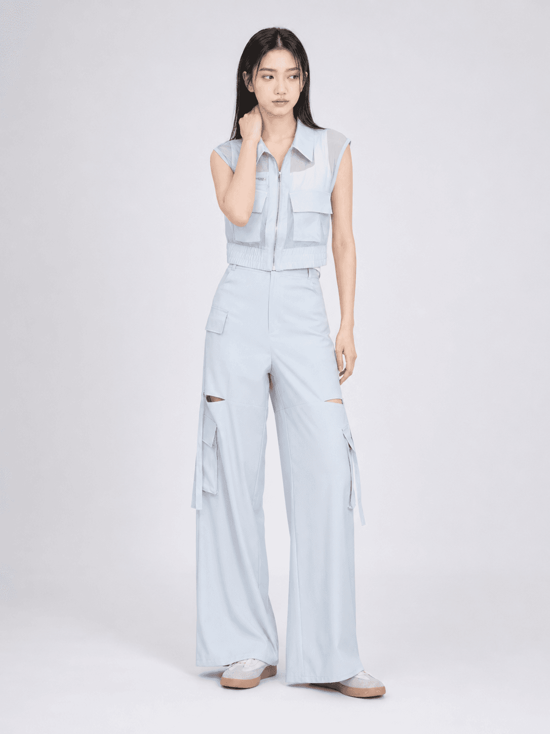 Aveline Patchwork Organza Top ZBP5111
