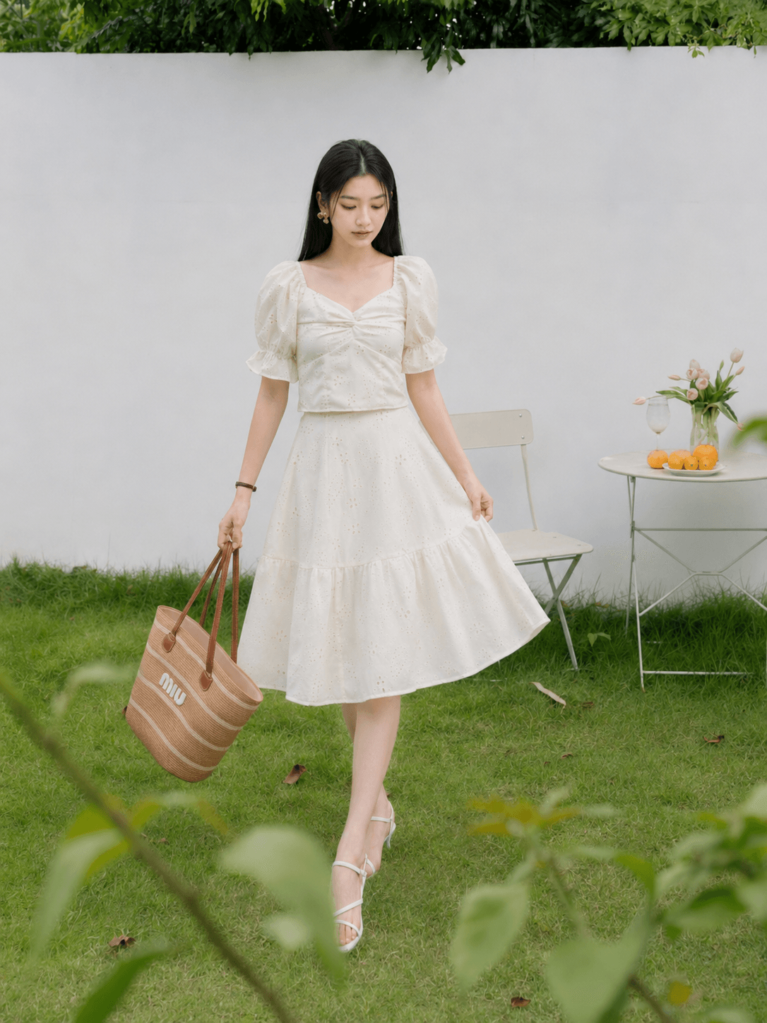 Puff Sleeve Embroidered Top
