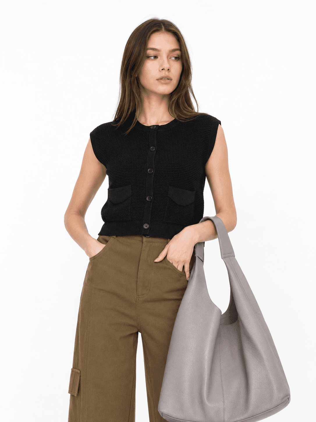 Textured Knit Vest ZBP6029