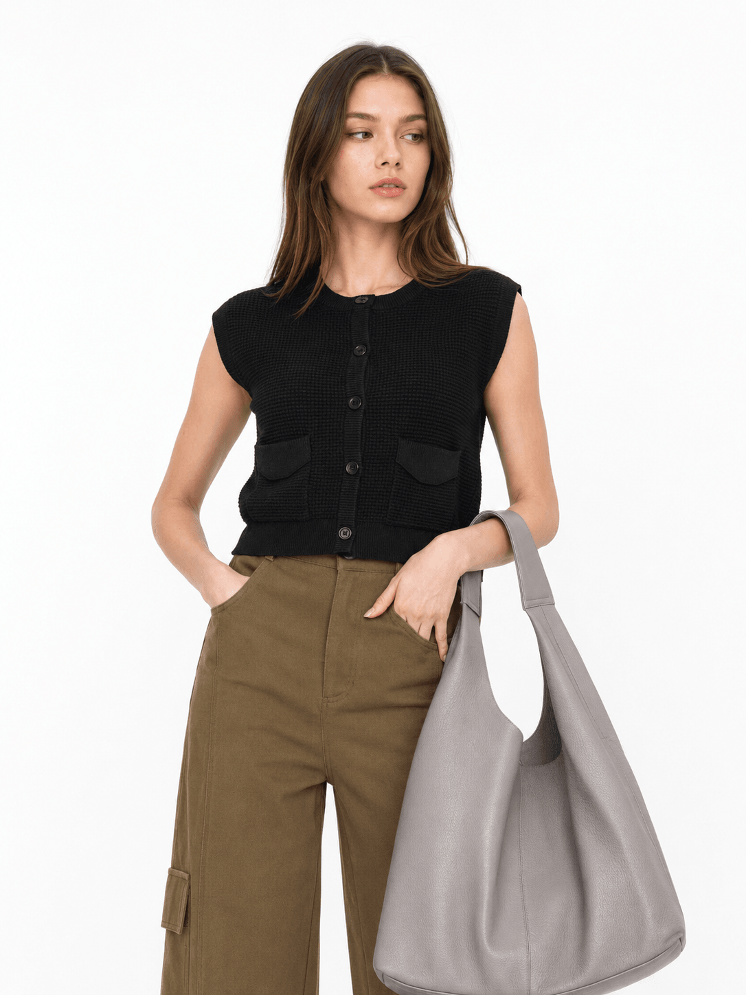 Textured Knit Vest ZBP6029