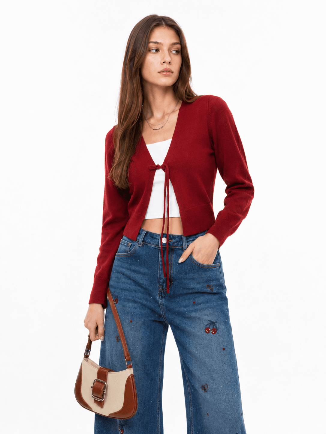 Tie-Front Knit Cardigan ZBP6043