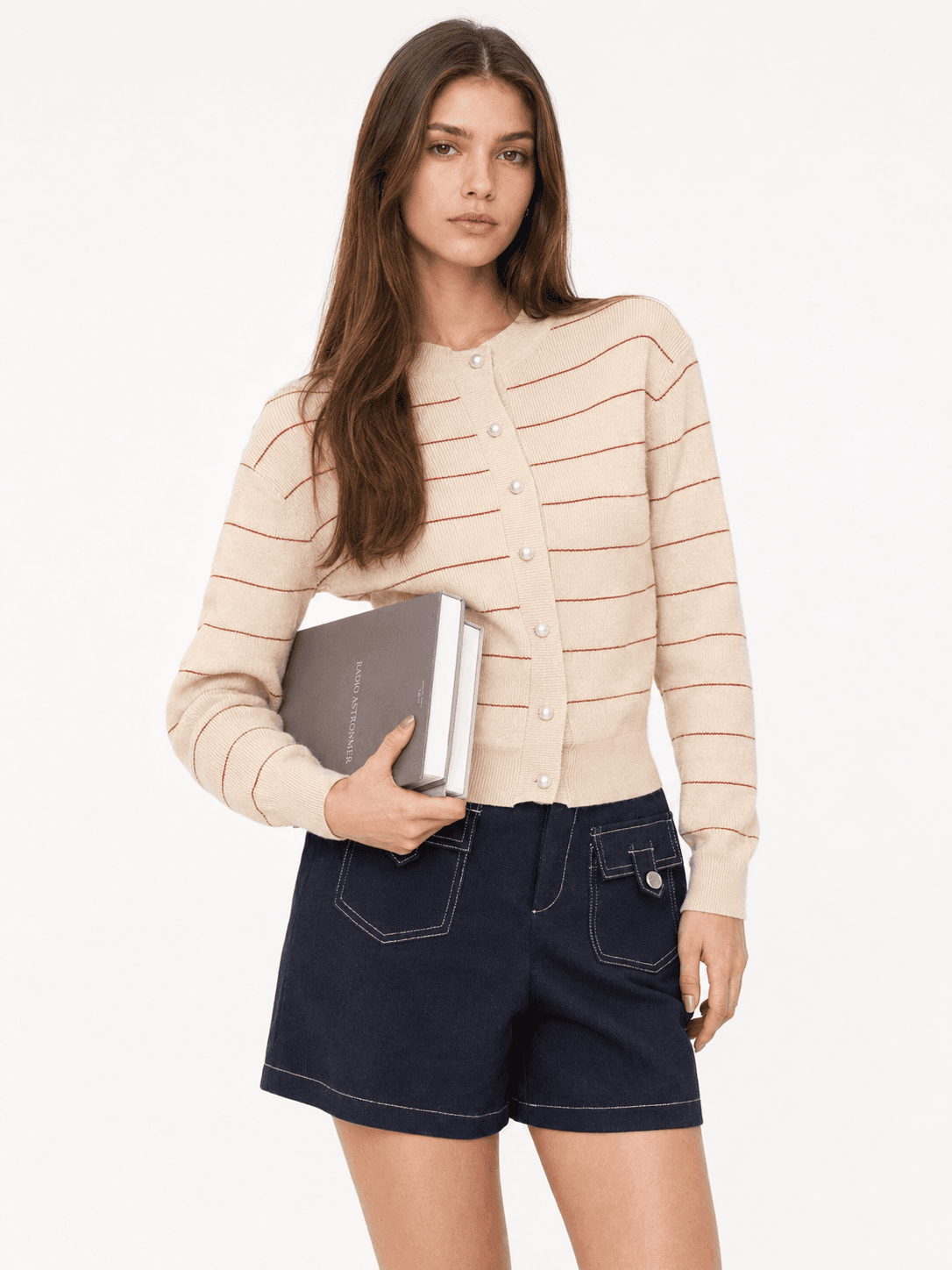 Striped Knit Cardigan ZBP6056