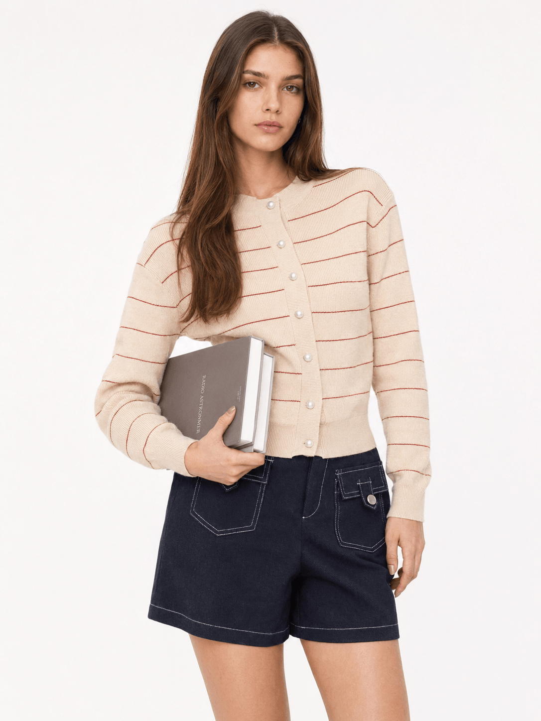 Striped Knit Cardigan ZBP6056