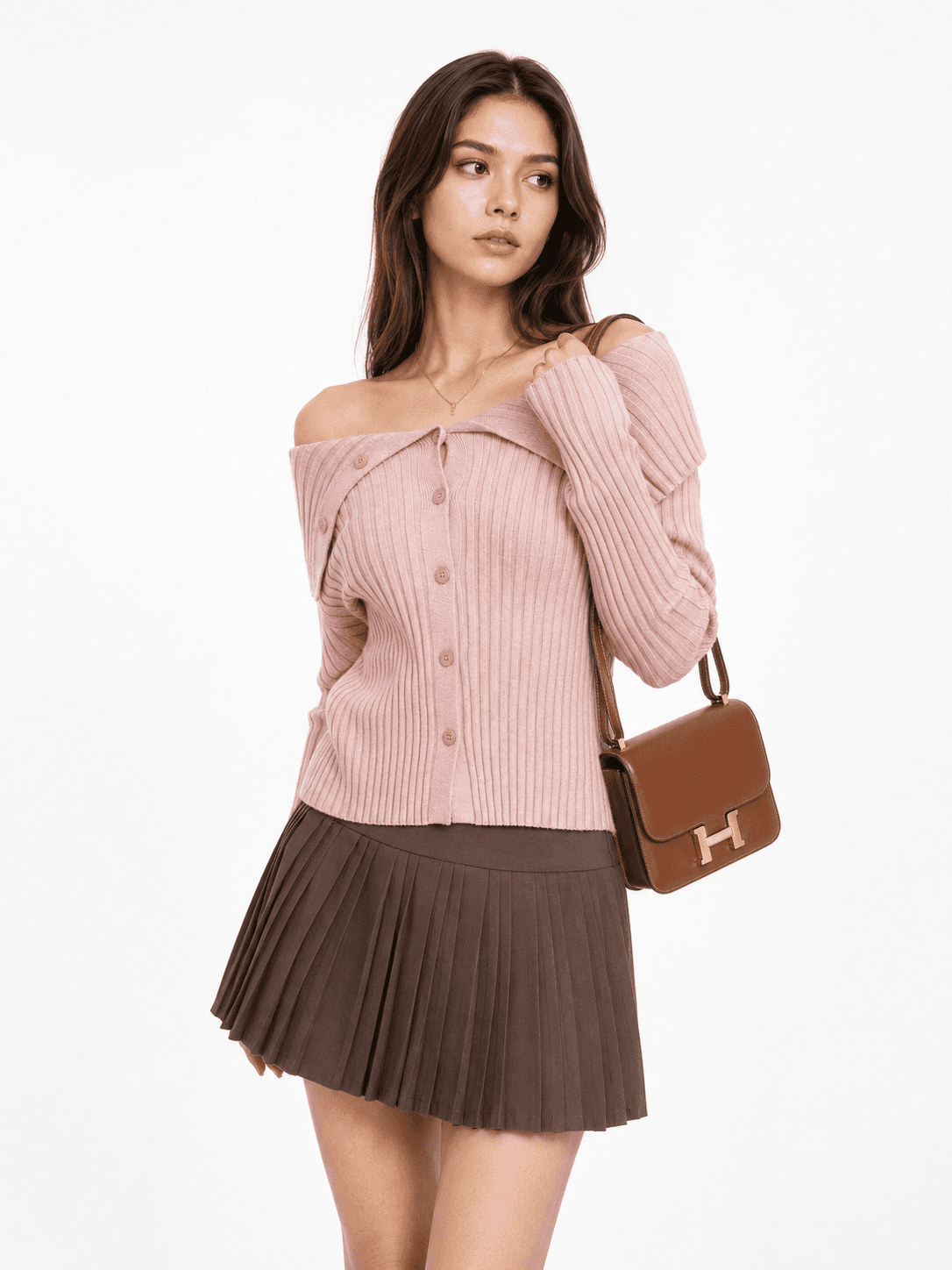 Knit Long-Sleeve Outer Top ZBP6065