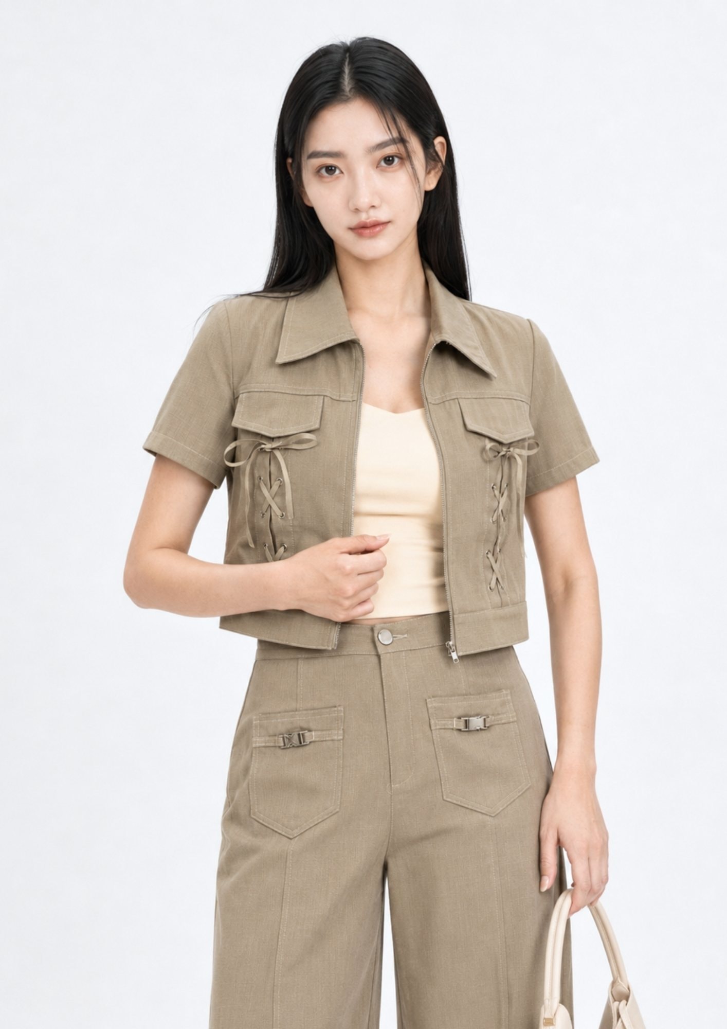Utility Lace-Up Zip Jacket ZBP6120