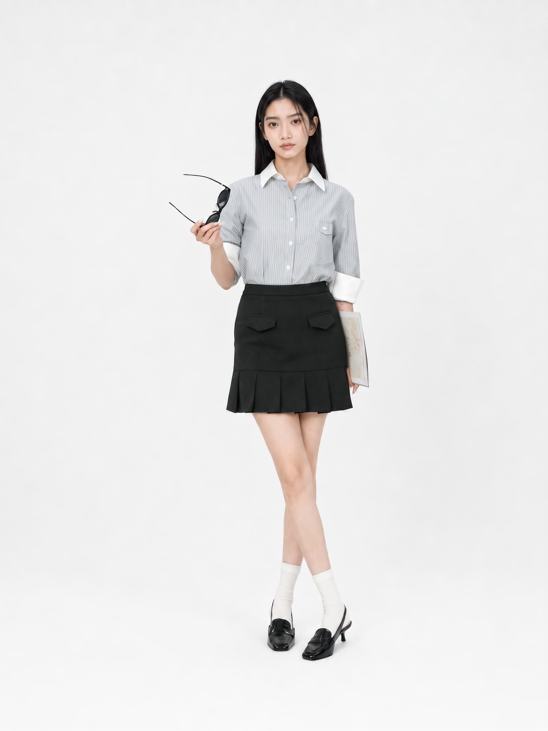 Harper Pinstripe Shirt Set