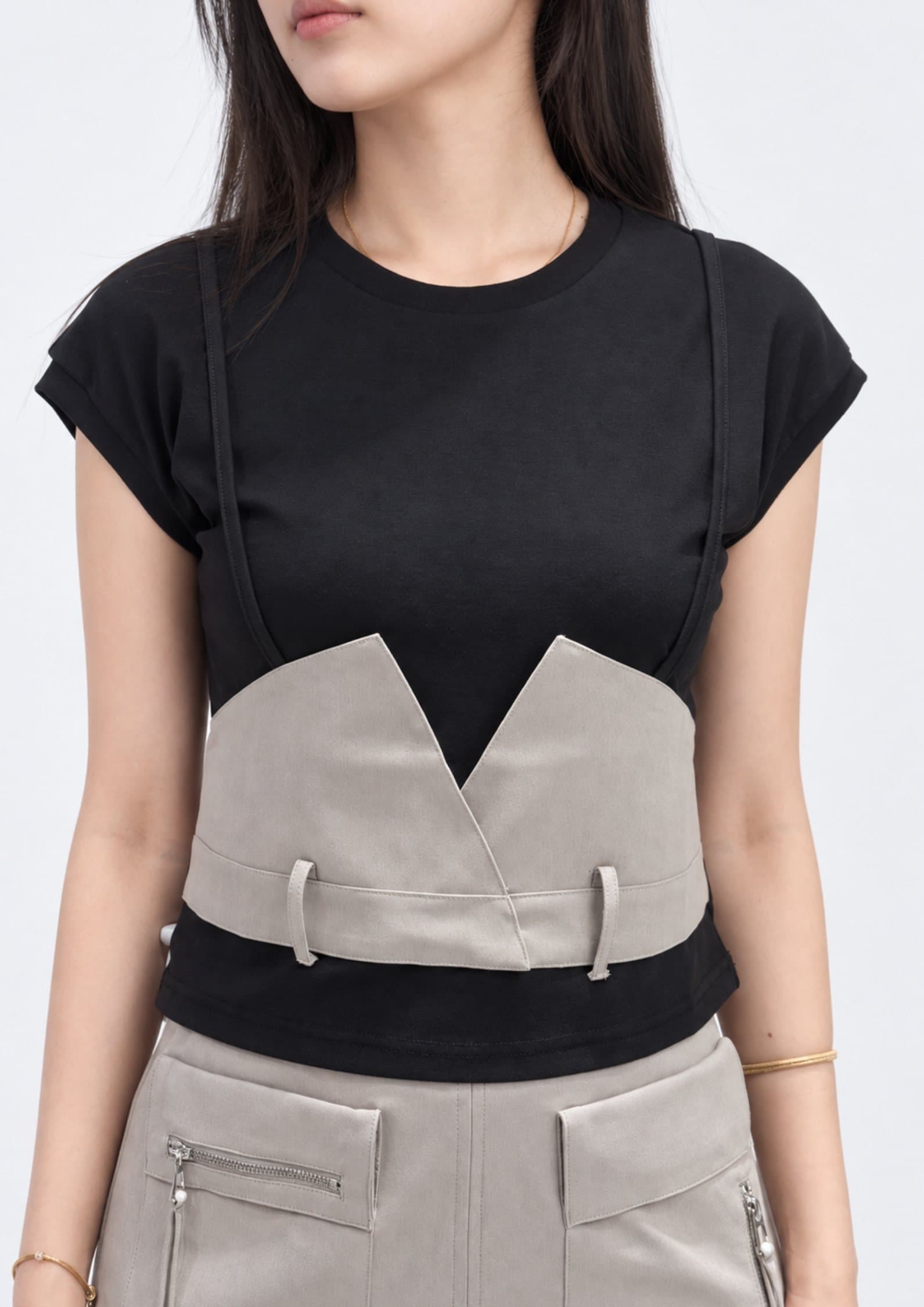 Blair Contrast Waist Panel Top