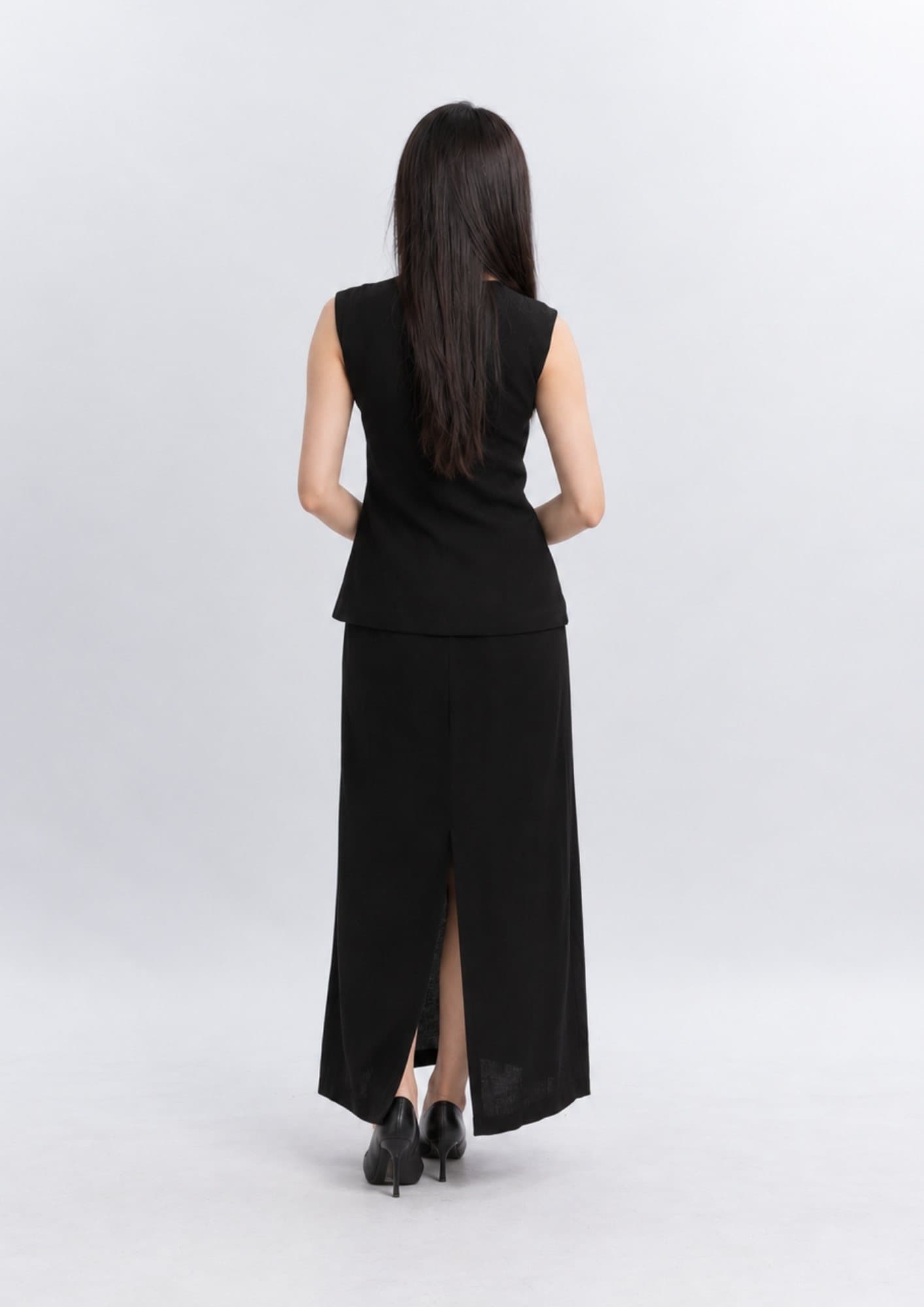 Asymmetric Button Linen Vest