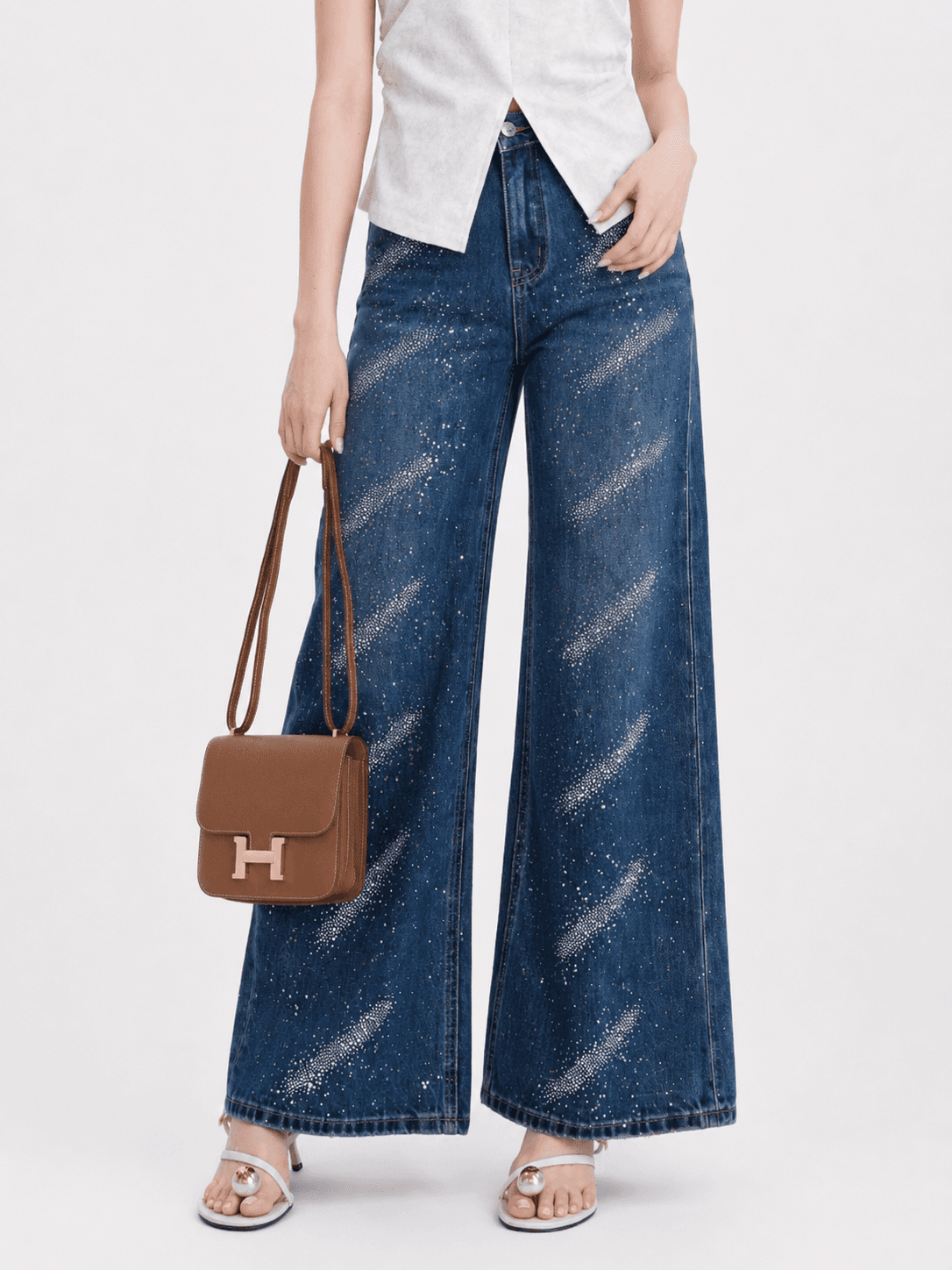 Rhinestone Denim Pants ZJL5037