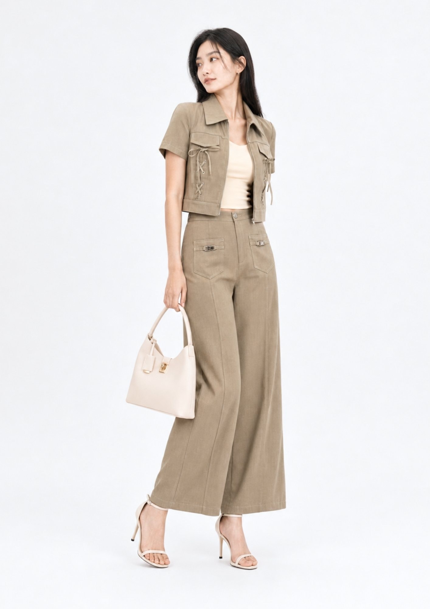 Front Pocket Straight-Leg Pants