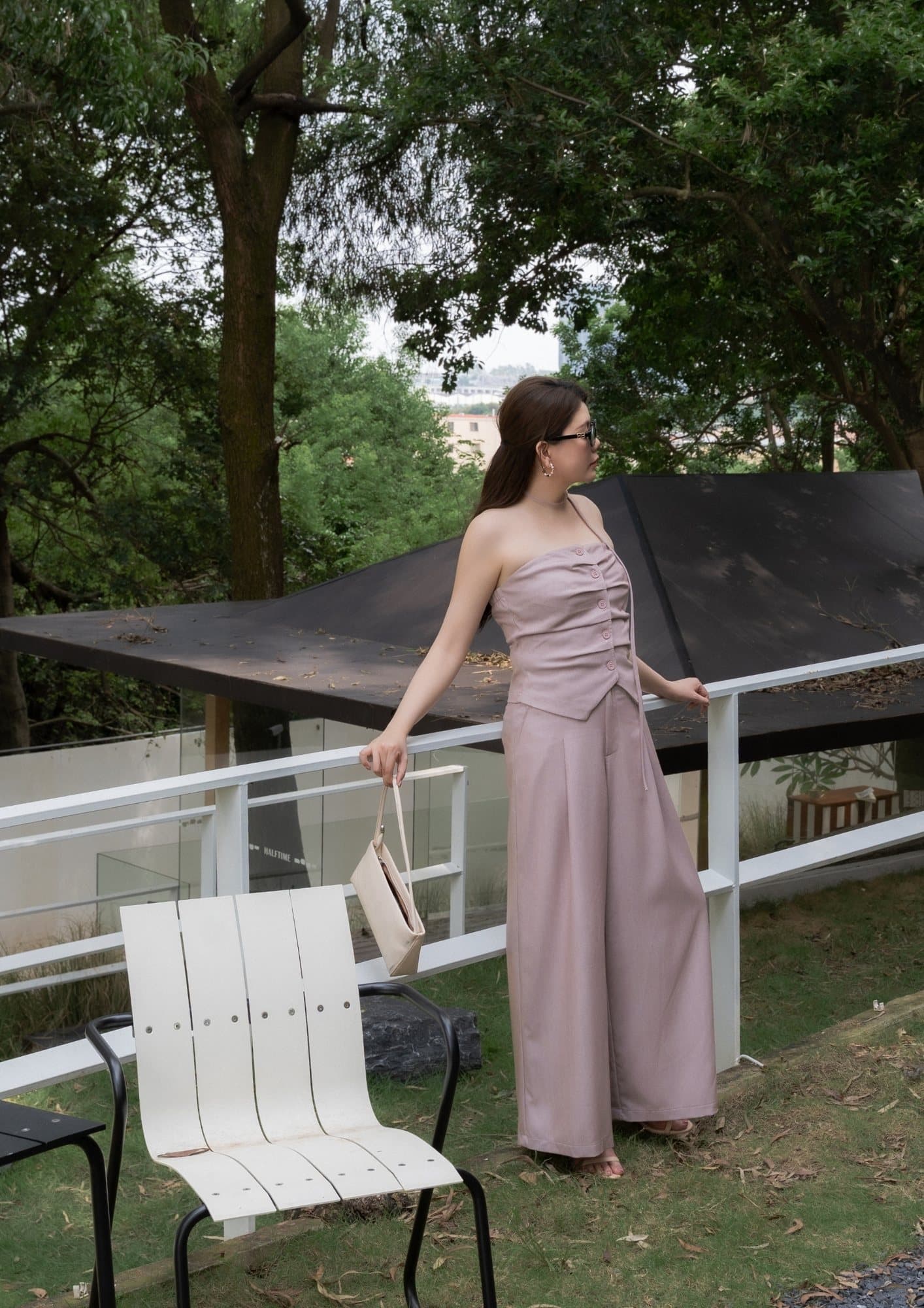 COUPLE LOOK Wide-Leg Pants - PINK
