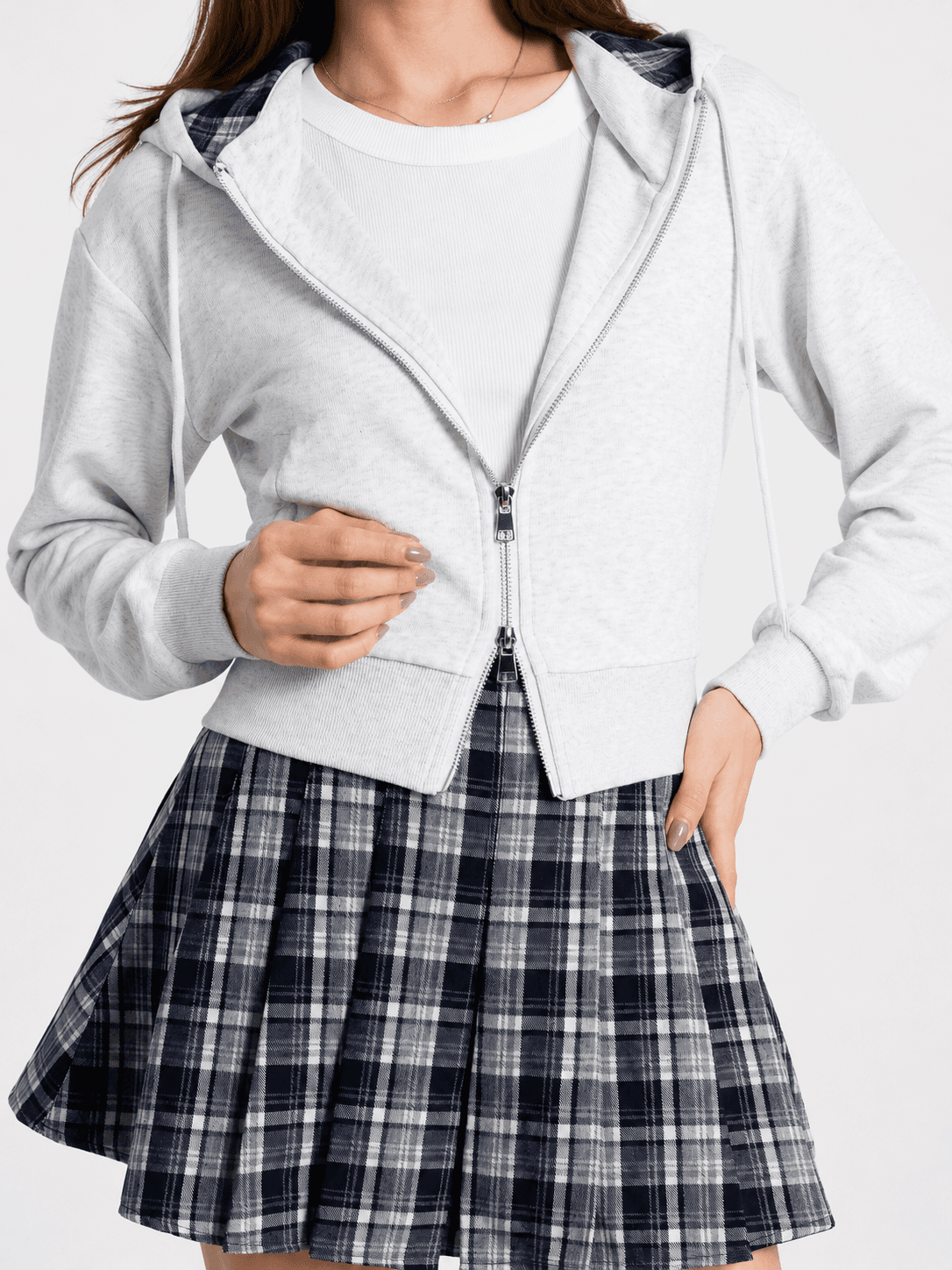 Plaid Pleated Skirt ZSK6012