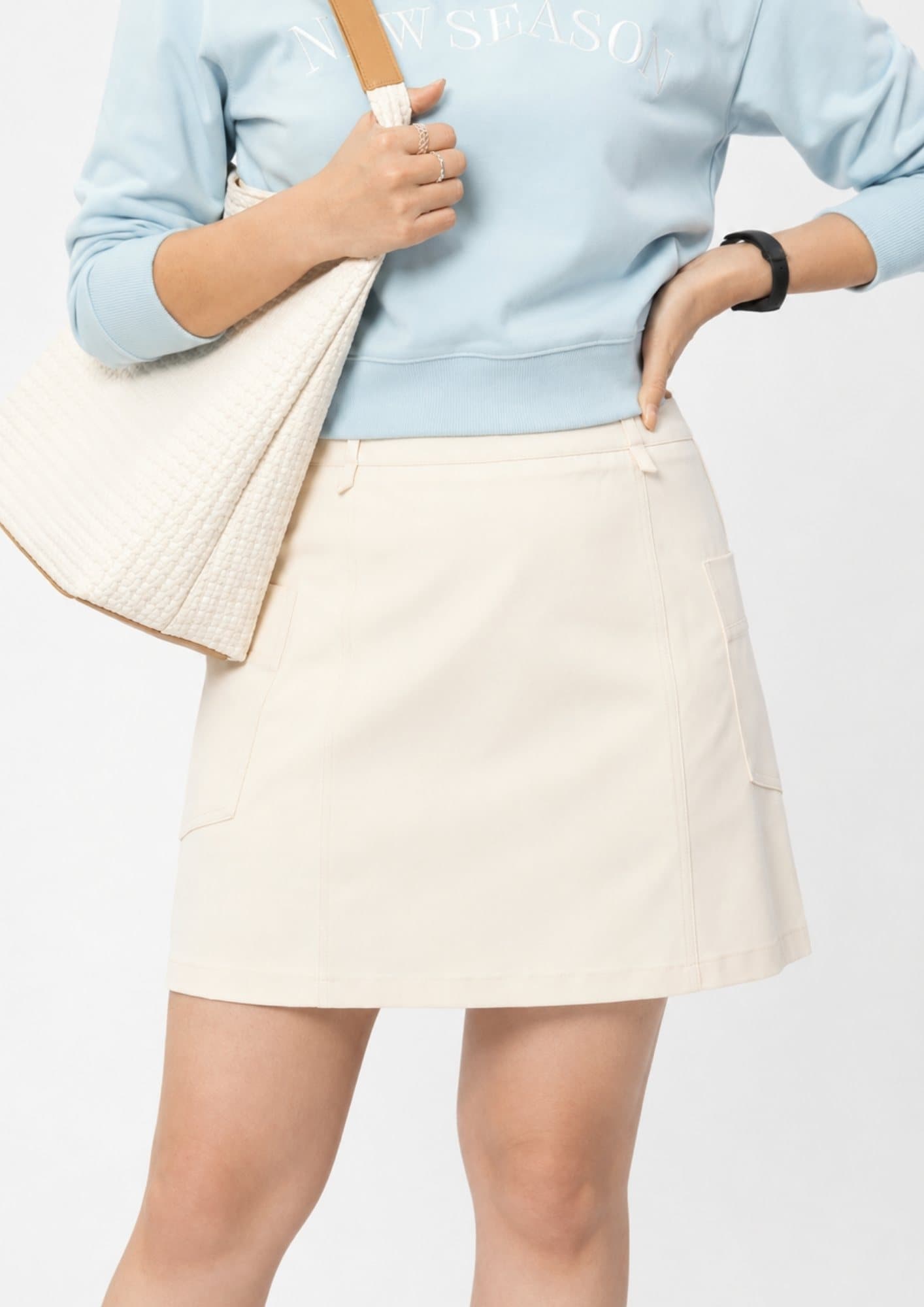 Office Mini Skirt - Cream