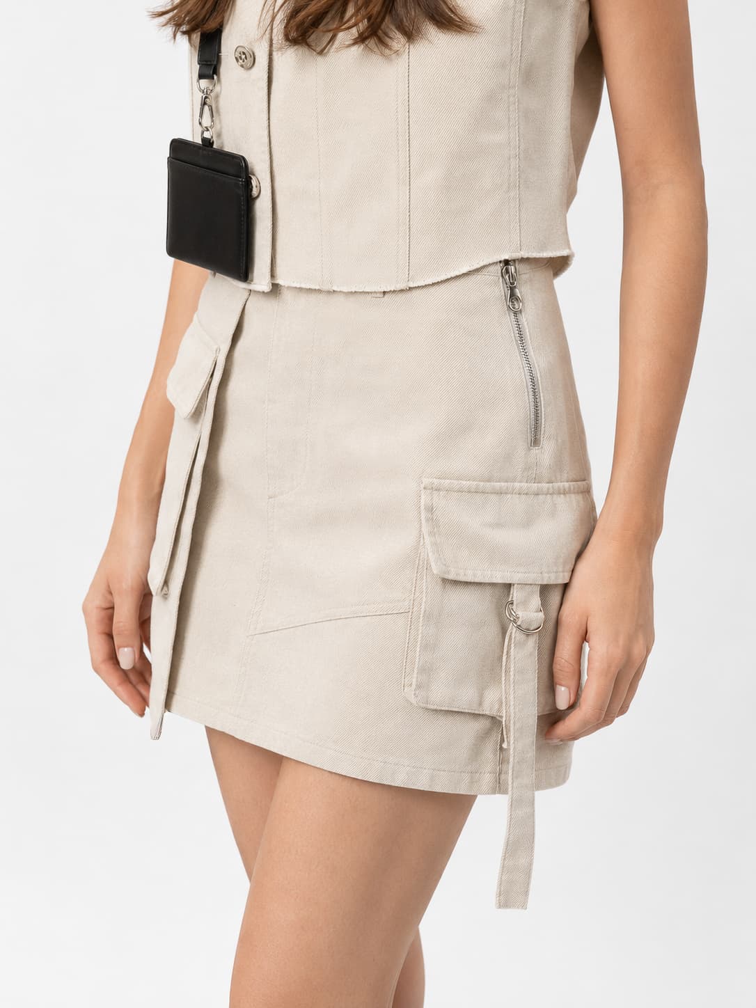 Structured Twill Pocket Skirt ZSK6033