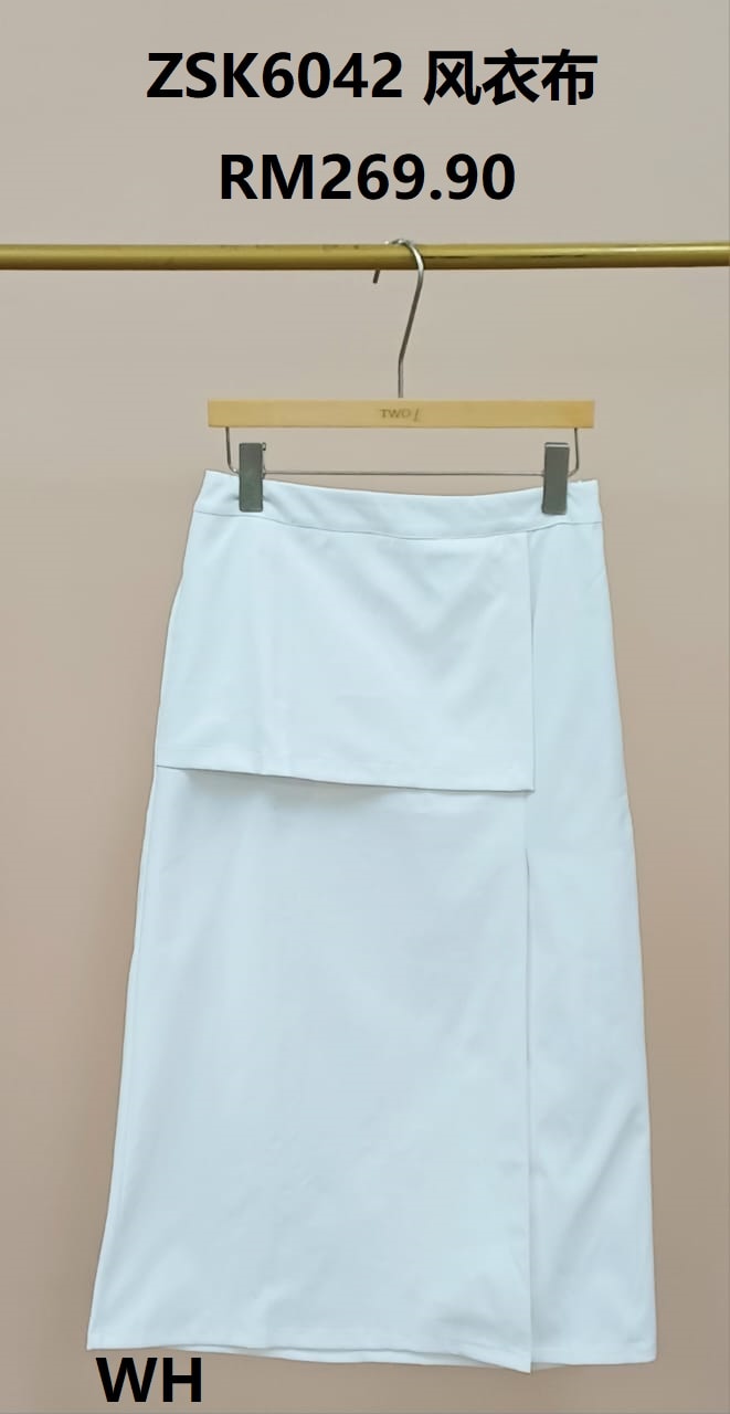 Layered Midi Work Skirt
