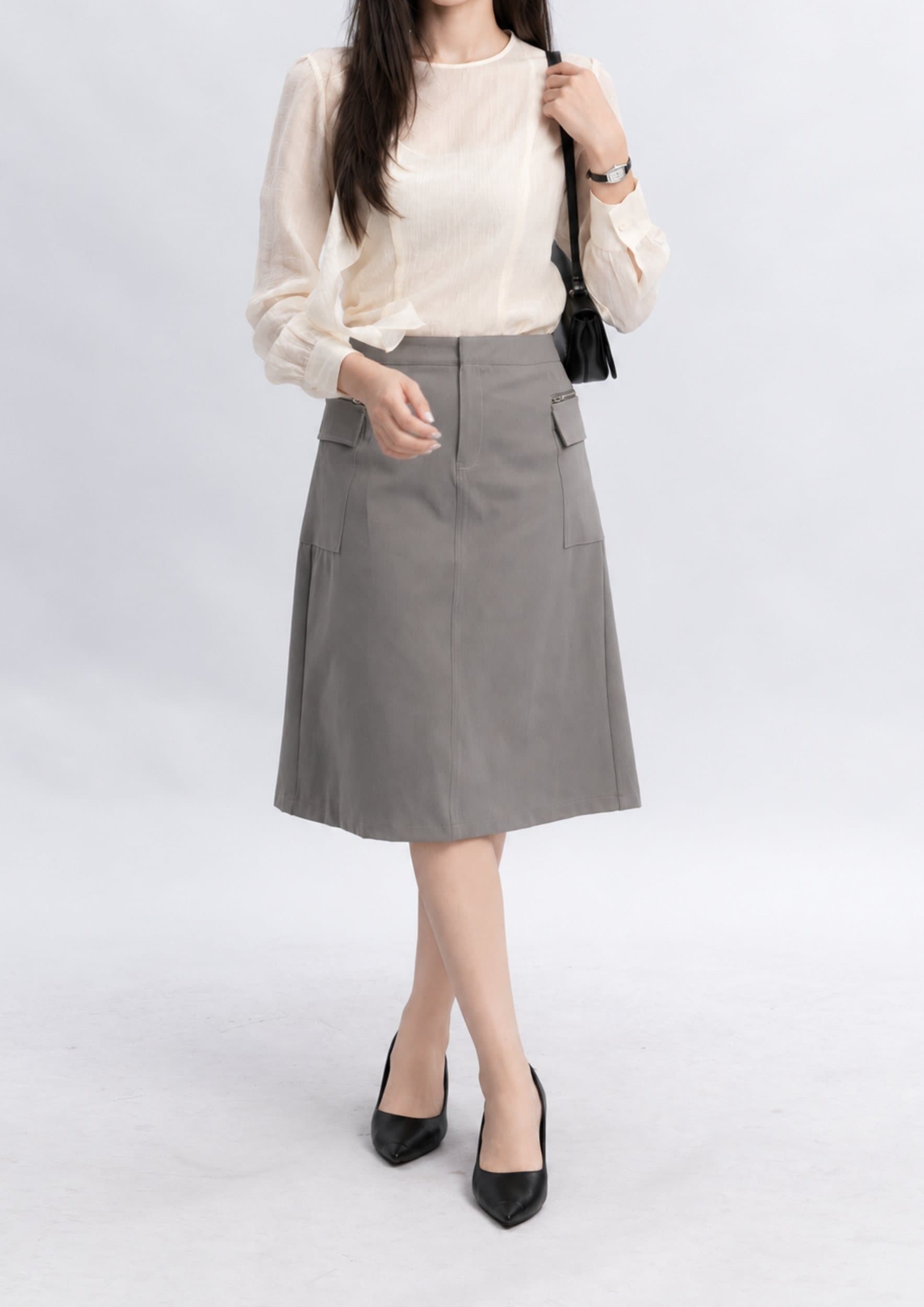 Sleek Knee-Length Skirt
