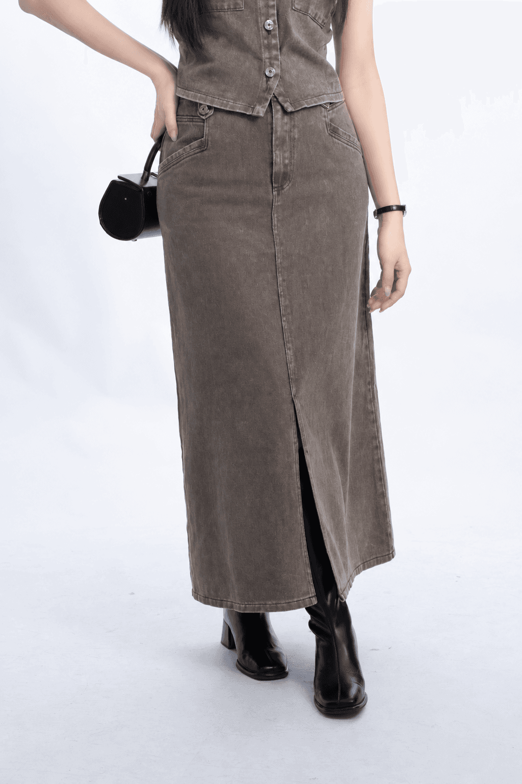 Rowan Washed Twill Maxi Skirt