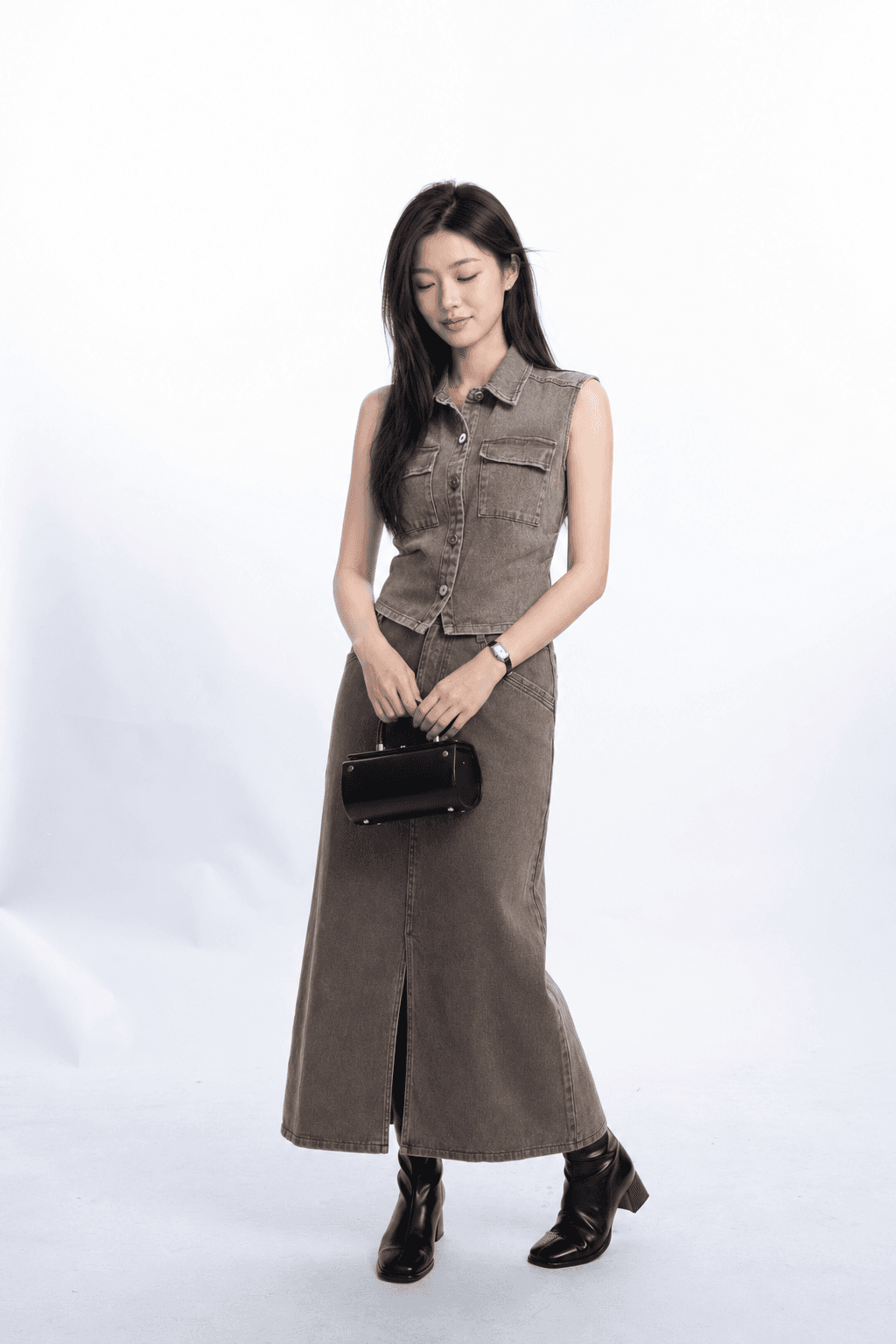 Rowan Washed Twill Maxi Skirt