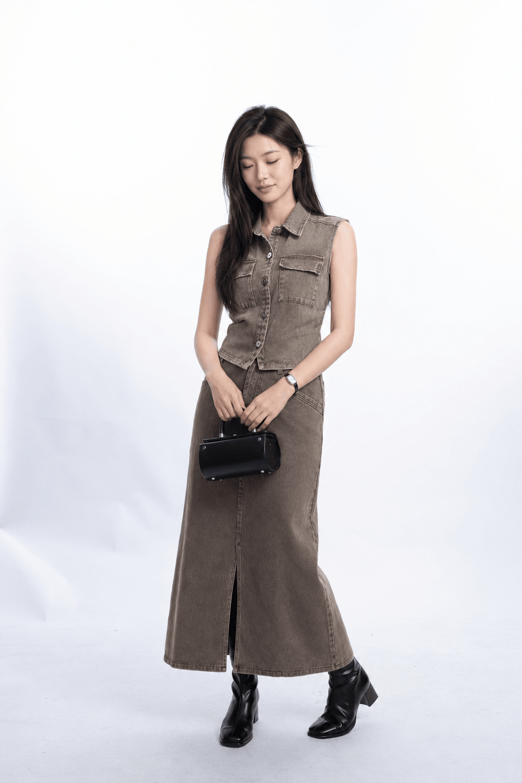 Rowan Washed Twill Maxi Skirt