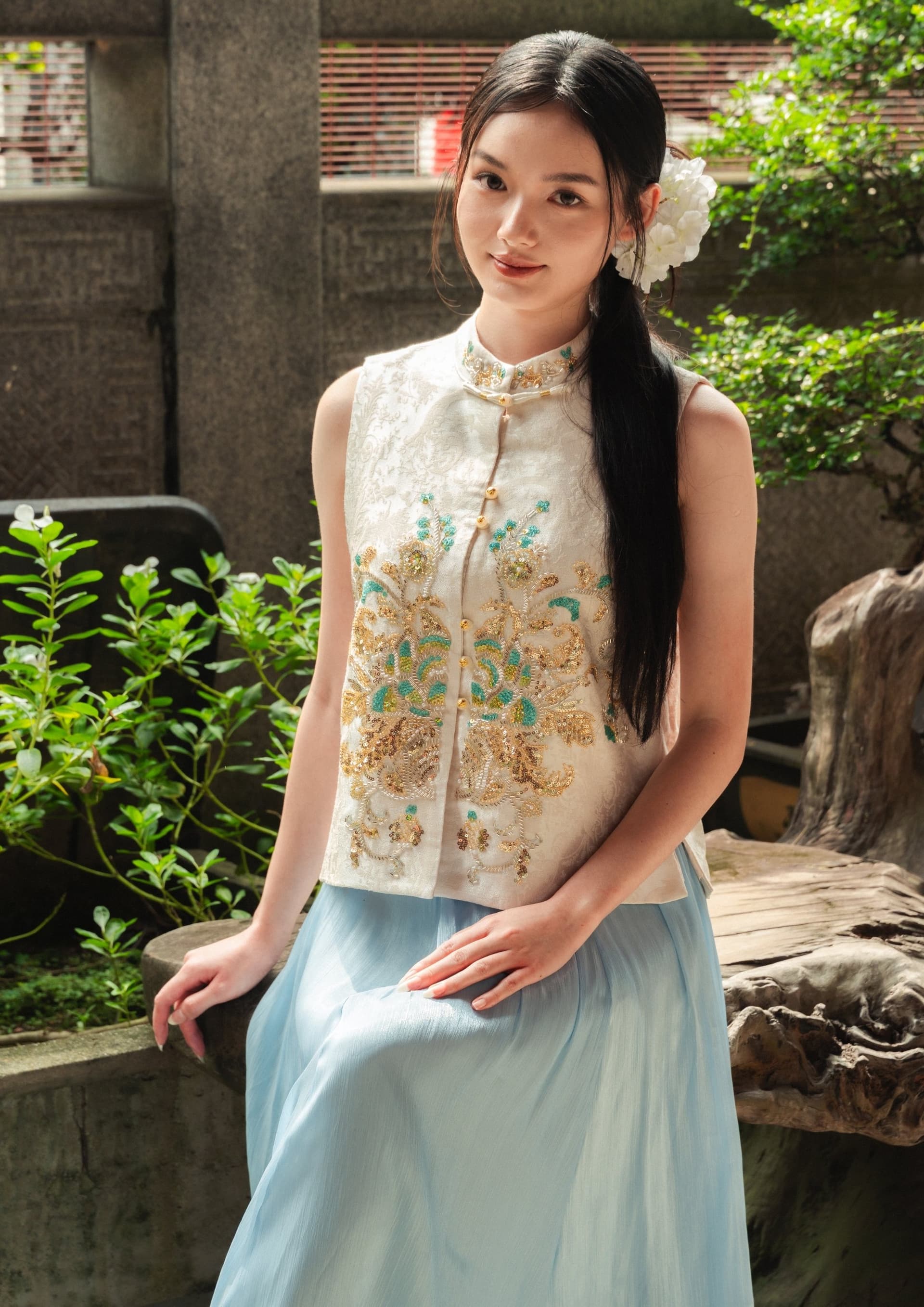 CNY2027 Ornate Embroidered Vest